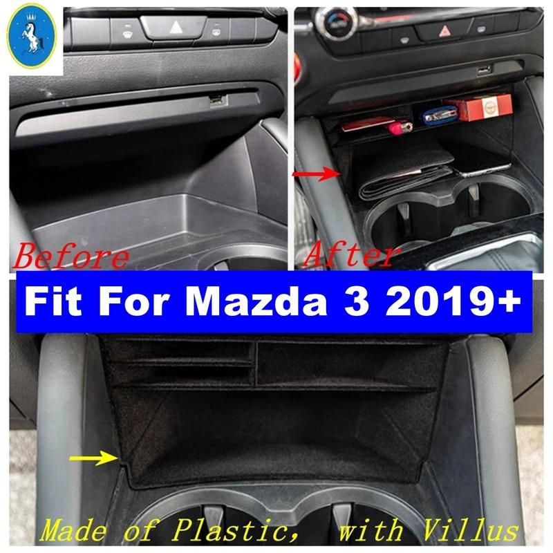 

Auto Central Control Container Storage Box Wallet Bank Card Phone Tray Decor Cover For Mazda 3 - 2024 Interior Accessories