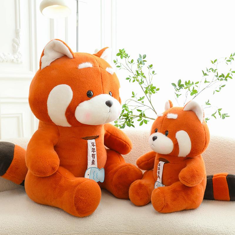 Raccoon Plush Cartoon Toy Orange Furry Stuffed Animal Children Birthday Gift