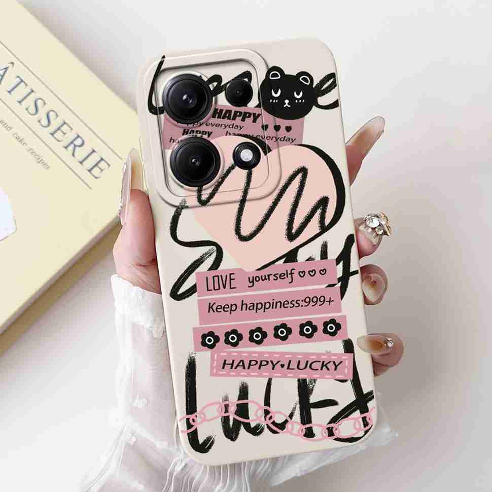 Simple Silicone Case For Redmi Note14S 4G Cute Panda Rabbit Shockproof Back Cover Note14 For Xiaomi Redmi Note 14 14S Cases