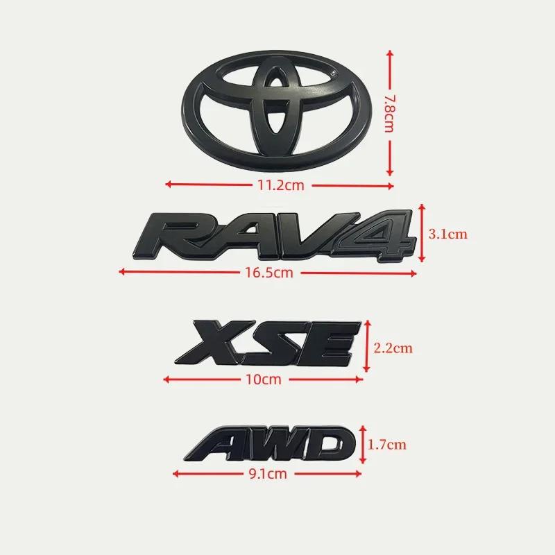 

4PCS Matte Black ABS OVERLAY logo Emblem for 2019 - 2024 TOYOTA RAV4 XLE XLE LIMITED EMBLEM KIT Trunk sign sticker car accessory Matt black