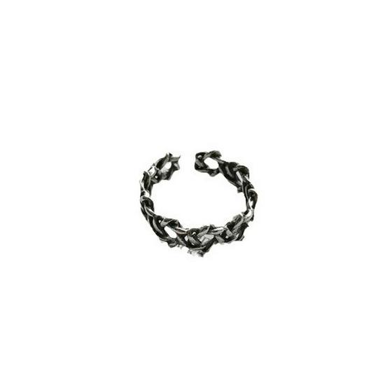 Trendy Hexagram Star Silver Ring: Adjustable S925 Sterling for Women