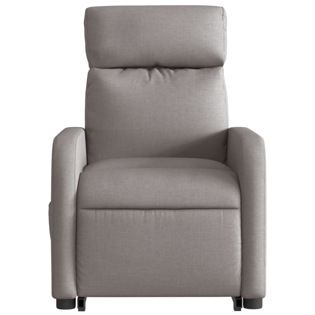 Massage Recliner with Rising Function Taupe Fabric