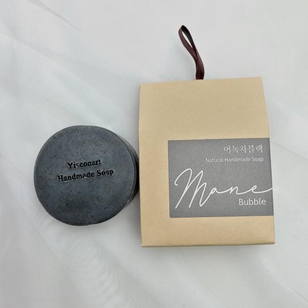 

P1 Green Tea Black Handmade Soap for Face Washing [WC5763D_250919]