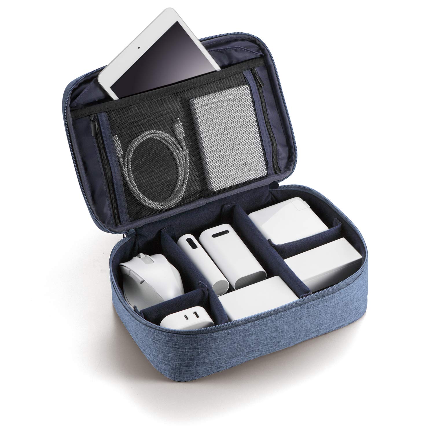 

ELECOM Gadget Large Carrying Gadget Organizing Pouch, Capacity, Type, Case, Pouch, Navy, BMA-GP15NV