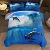 Sunset Play Dolphins 3D Bedding Set Without Sheet Single Twin Double Queen King Cal King Size Bed Linen Set