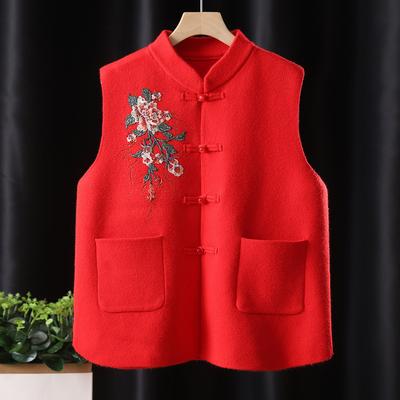 In The Elderly Spring and Autumn Velvet Vest Grandma Wear Thickened Vest Jacket