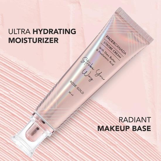 FACESCANADA Rose Glow Kit | Roségoldene Strobe-Creme (30ml) + Absolute Ivory All Day Hydra Matte Mini Foundation mit mittlerer Deckkraft (15Ml)