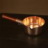 Small copper small oil pot Wooden handle snow pan Electromagnetic gas-fired Western food Copper pot Pure red copper milk pot
