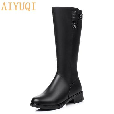 Frauen Winter Stiefel Aus Echtem Leder Weibliche Stiefel Frauen Lange Stiefel Wolle Gefüttert Warme Dame Mode Schuhe