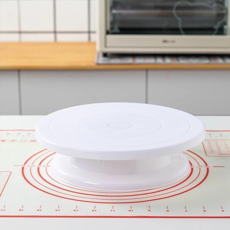 Plastic Cake Decorating Turntable Non Slip Base Smooth Rotation Perfect For Home Baking Pastry Making