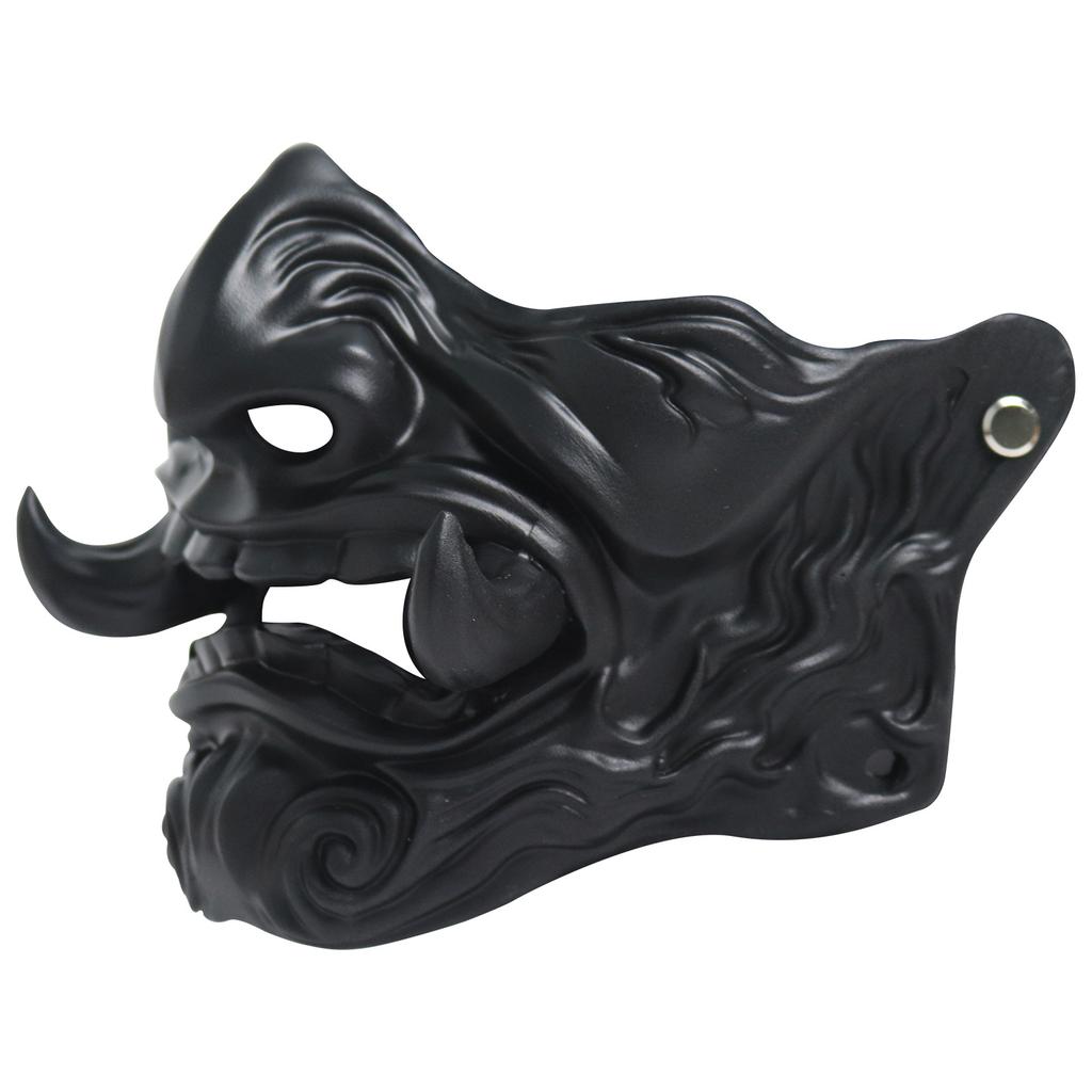 Japanese Ghost Face Dark Samurai Resin Mask Halloween Manjura Unisex Half Face Party Mask Masquerade