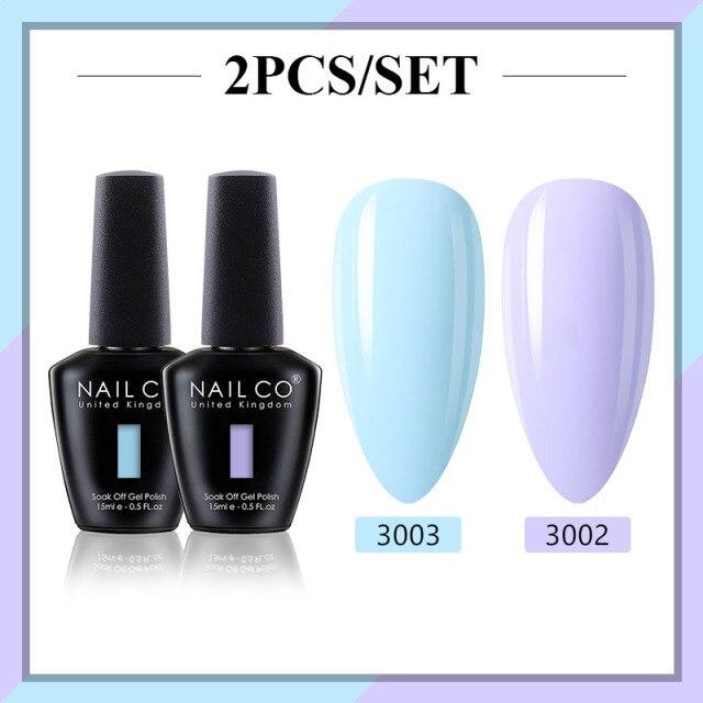 NAILCO 2 цвета, 15 мл, набор гель-лаков для ногтей Vernis, полуперманентный УФ-светодиодный гель для дизайна ногтей, принадлежности для профессионалов, отмачиваемый верхний слой