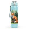 1PC Forest Fox Illustration Print 750ml Color Plastic Sports Water Bottle Leakproof Flip Straw Lid Suitable for Sports Office Home Use
