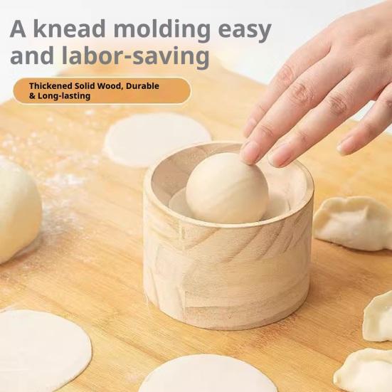 Dumpling Maker Manual Wooden with Ergonomic Kitchen Dumpling Tool Handle Non-Stick Dough Press for Easy Dough