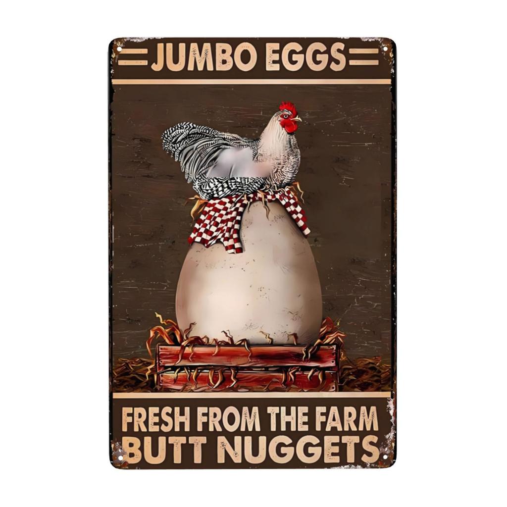 1pc, Vintage Metal Sign Chicken Stop Staring At My Cock Farmhouse Sign Chicken Coop Decor for Home, Farm & Kitchen 8x12 Inch