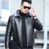 Leather jacket sheep jacket integrated leather middle-aged and elderly fur casual thickened leather jacket winter men's velvet