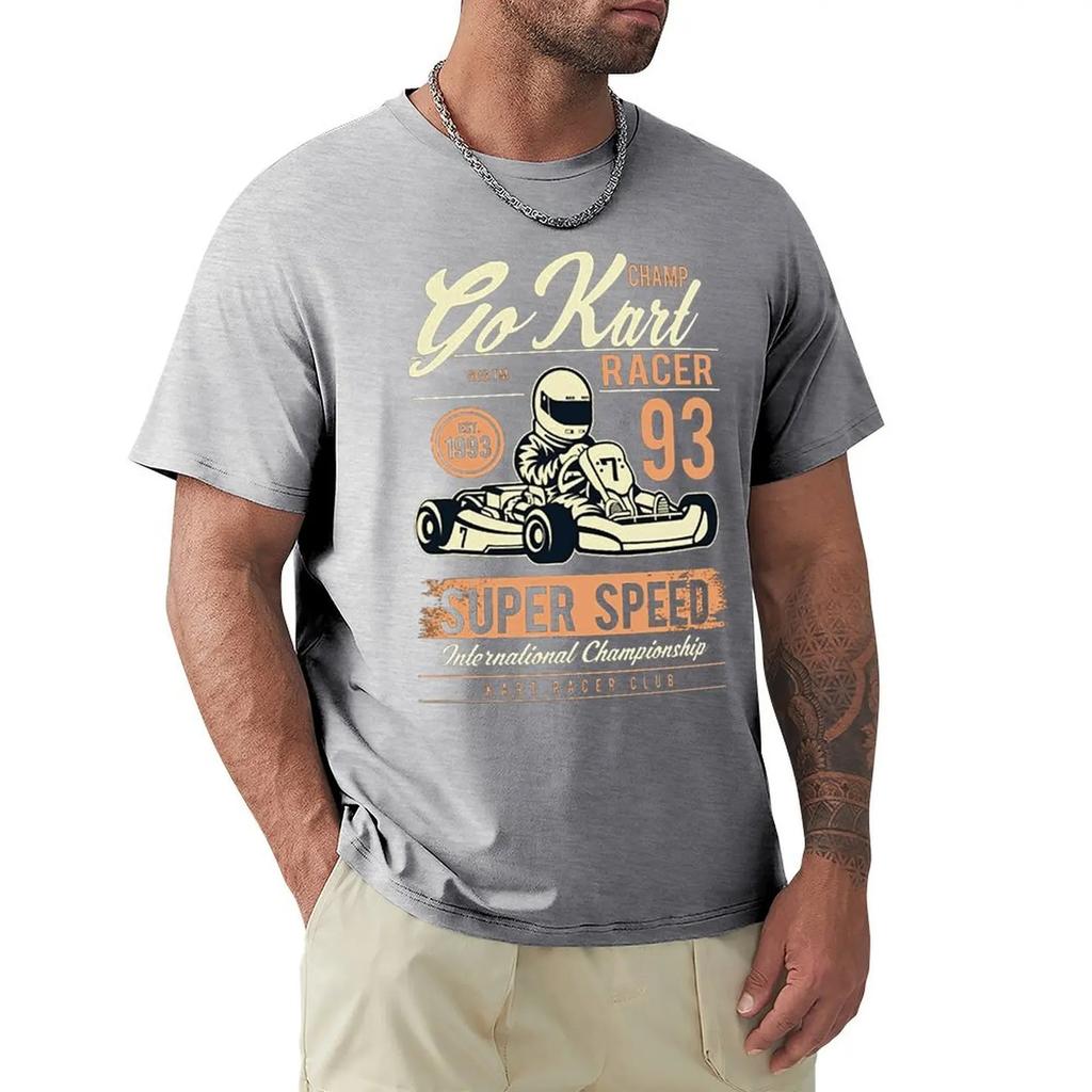 Super Speed Kart Racer Car Retro T-shirts Vintage T Shirt Harajuku Short Sleeve T-shirt 100% Cotton Graphics Tshirt Tops