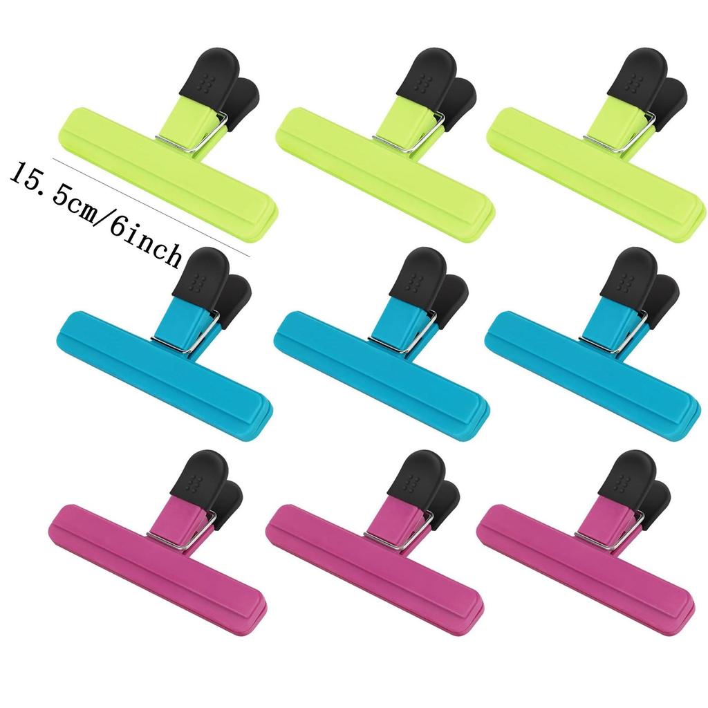 9 Pack Chip Clips, Food Clips, Upgrade Wide Open Bag Clips for Food Storage with Air Tight Seal Grip