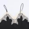 European-American Style Women's Satin Lace Camisole - Autumn 2025 Collection, Color Block Design