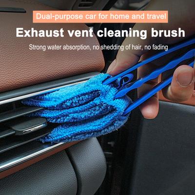 Dual-Head Car Vent Cleaning Brush with Soft Bristles Dashboard Interior Detailing Tool for Dust Removal Reusable Essential Auto Accessory