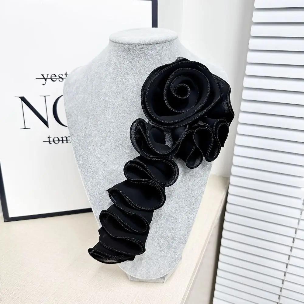 

1pc Shoulder Collar Exaggerated Big Flower Pleated Flower Cloth Pressed Pleated Craft Flower Diy Clothing Accessories