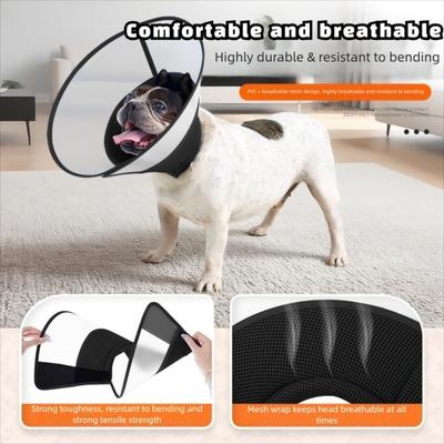 Breathable Dog Elizabethan Collar Prevent Biting Stop Scratching Dog Cone Collar Licking Protection Adjustable Protective Collar