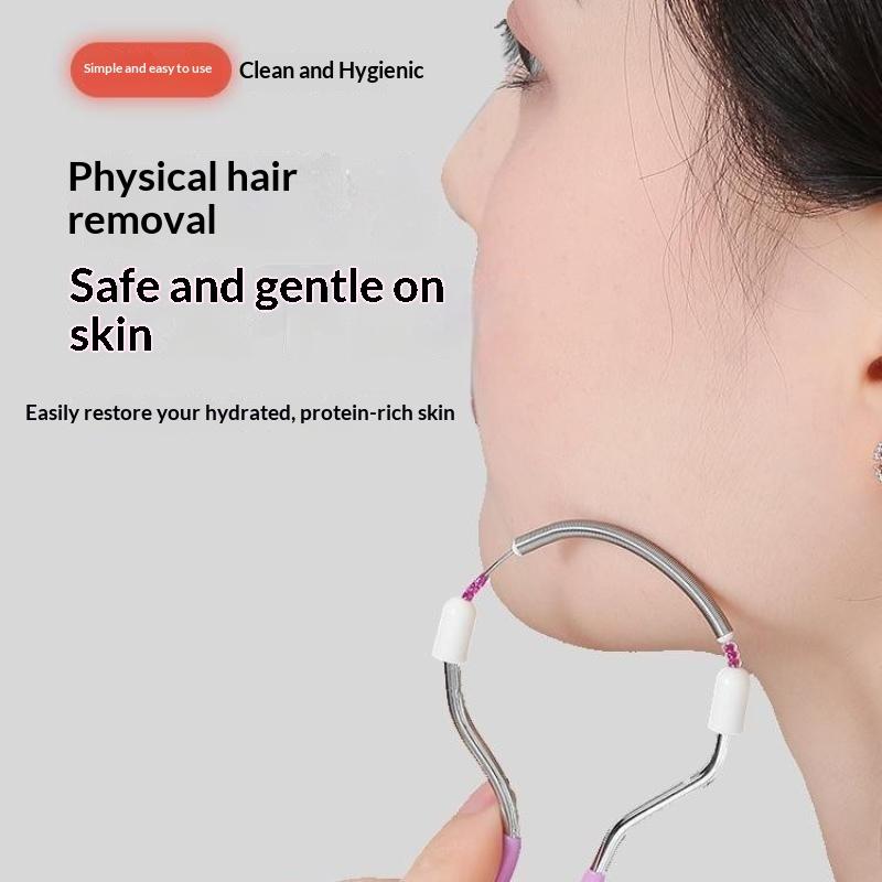 Women Facial Hair Removal Epilator Stick Steel Roller Smooth Spring Bend Face Cleaning Spring Hair Removal Epilator 2Pcs