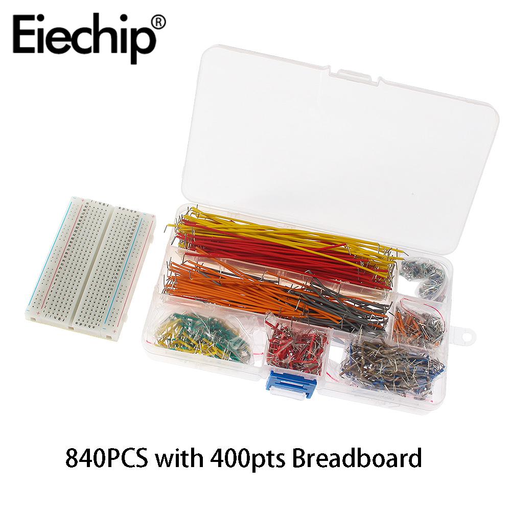 840PCS Breadboard Jumper Cable Wire Kit MB102 400 830 Tie Breadboard14 Different Lengths Jumper Solderless PCB Breadboard
