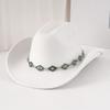 Premium Versatile Turquoise Chain Hat Fashion Casual Retro Top Hat Hat Cowboy Hat