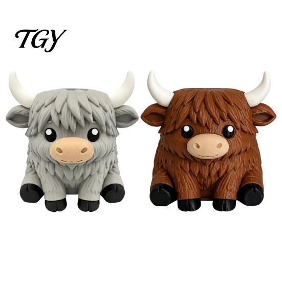 Matte Texture Yak Figurine Holder Simulated Highland Tissue Box, Cute Decorative Paper Dispenser, Waterproof Animal Shape Table Ornament PETG Storage