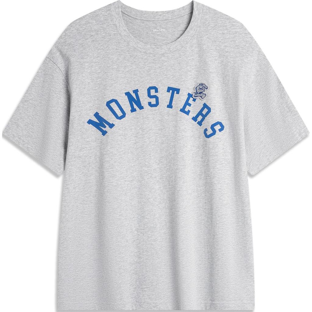 Li Ning X Disney Monsters University Disney Collaboration Series Loose Breathable Comfortable Short Sleeve T-Shirt Unisex Tops AHSU493-2
