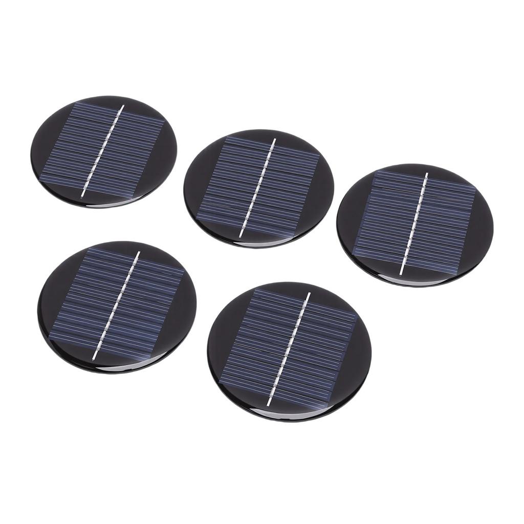 5pcs Round Solar Panels 0.28W Round Monocrystalline Silicon Solar Cell Panels for Small Electronic Devices