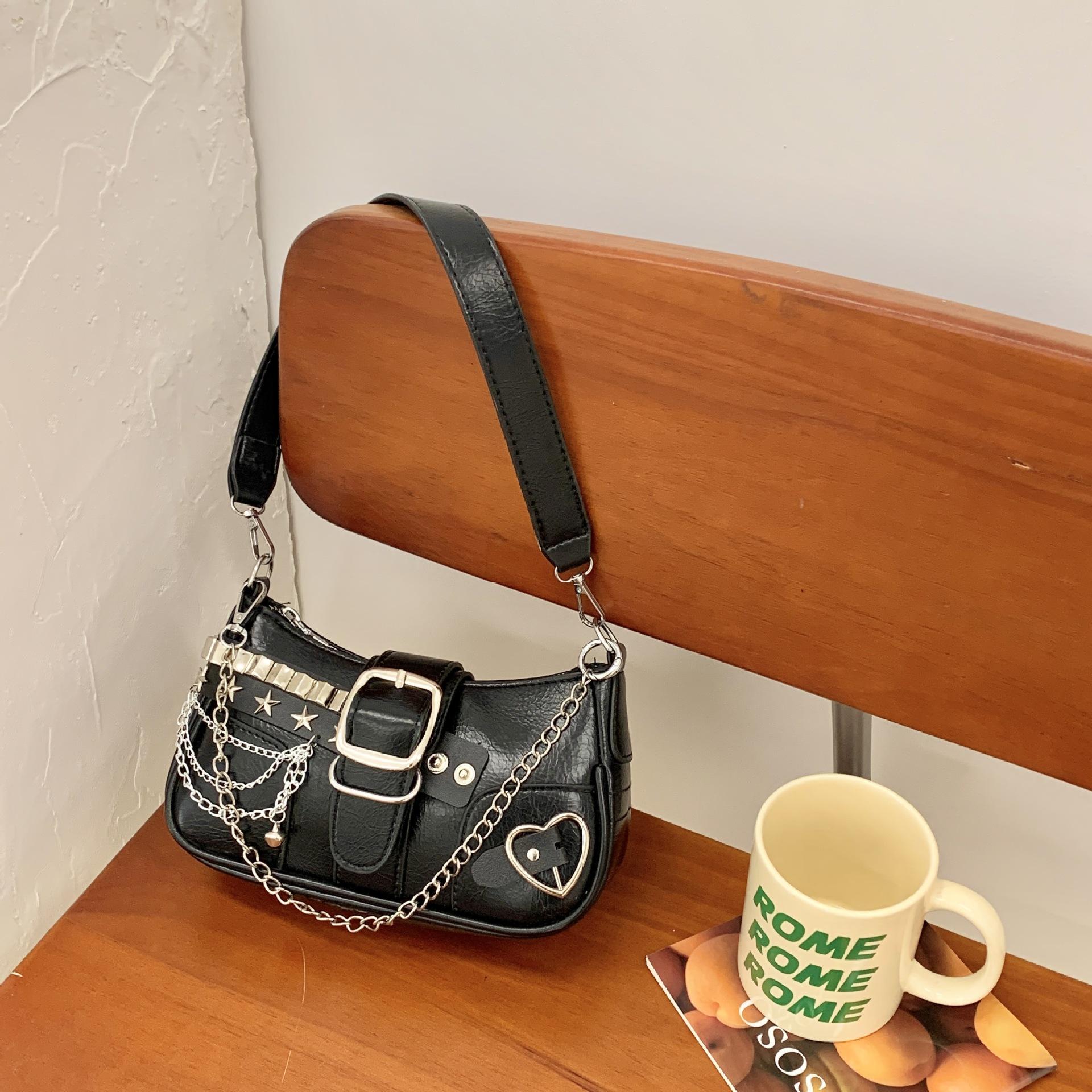 

Нішевий тренд. Жіноча сумка Millennium Spice Girl, нова повсякденна сумочка 2024 року, ретро-сумка під пахву через плече чорний