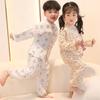 Baby Cotton Gauze Pajama Set Cartoon Pattern Long Sleeve Sleepwear For Boys Girls Soft Breathable Homewear