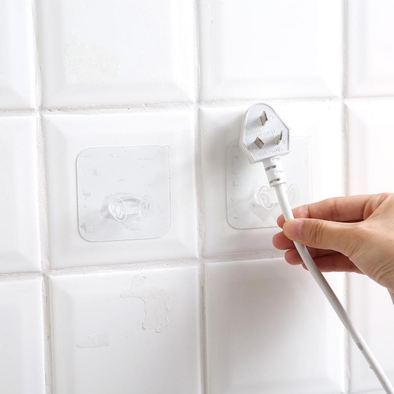 1/5pcs Self-adhesive Hooks Rack Wall Hanger Space Saver Flower Heavy Load Transparent Strong Self Strong Kitchen Bathroom Towel