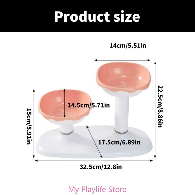 Regulable Pet Bowl Modern Feeding Station Double Bowl Cats and Water Bowl with Stand for Small and Miteltgro Dogs and Cats
