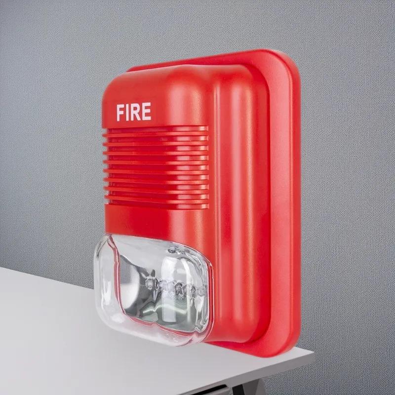 LED Fire Alarm Siren with Flashing Light and Sound, 12V/24V High-Pitched