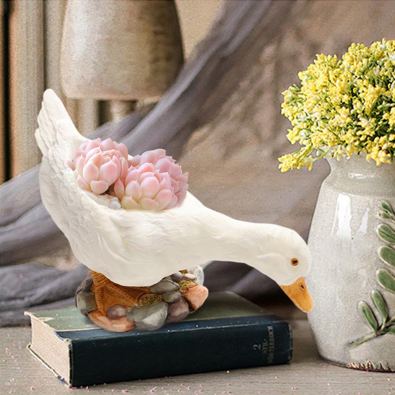 Funny Flower Pots Cute Plant Pot Key Storage Tray Decorative Duck Vases for Cactus Farmhouse Home Garden Indoor Outdoor