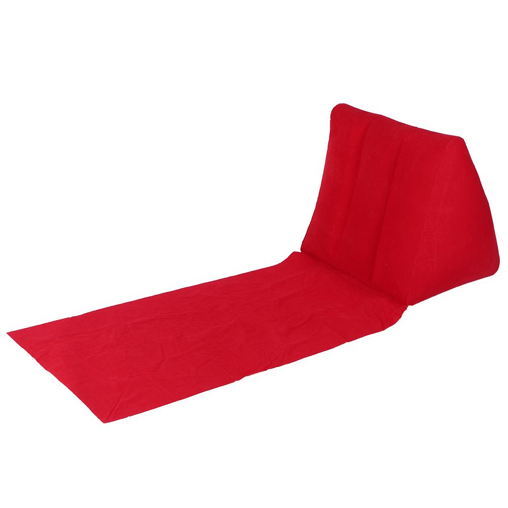 Household Inflatable Triangular Back Support Pillow Portable Folding Cushion Indoor OutdoorRed