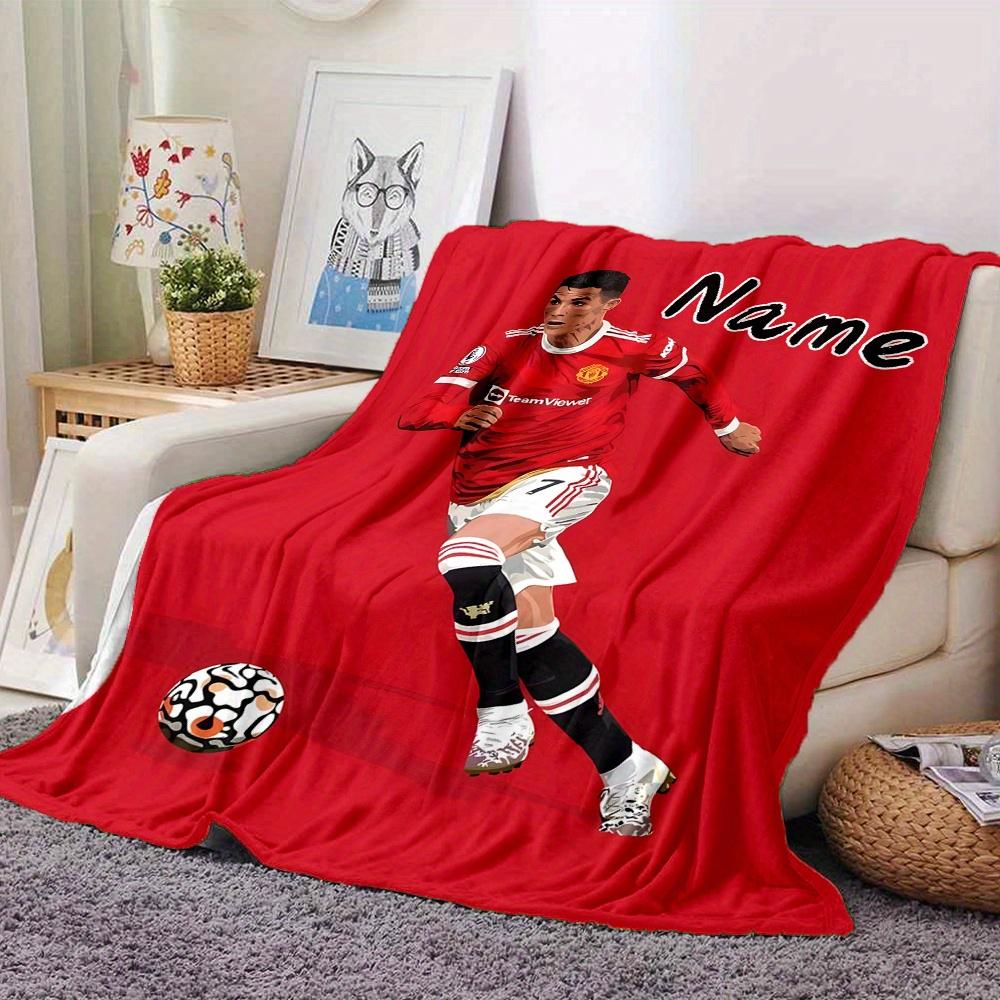 Cristiano Ronaldo Soccer Player Action Scene Four Seasons Blanket Customized With Your Name Lightweight And Warm Perfect Gift For Home Office Camping
