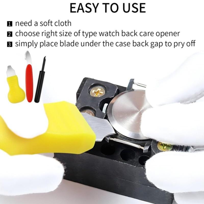 4Pcs Watch Case Opener Set Professional Chromium Steel Watch Back Cover Remover Tool For Battery Replacement And Repair