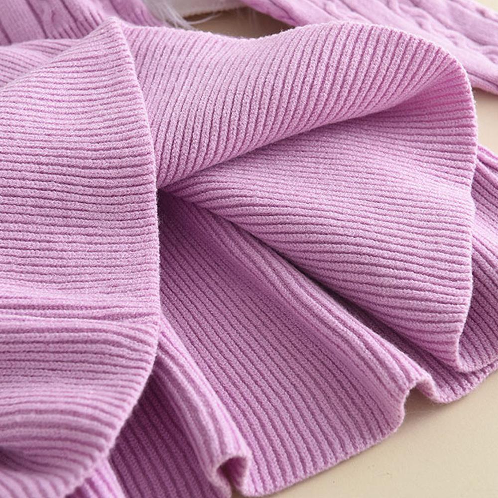 Girls Sweater Dress Winter New Korean Style Fashionable Solid Color Little Girl Knitted Long Sleeve Princess Dress