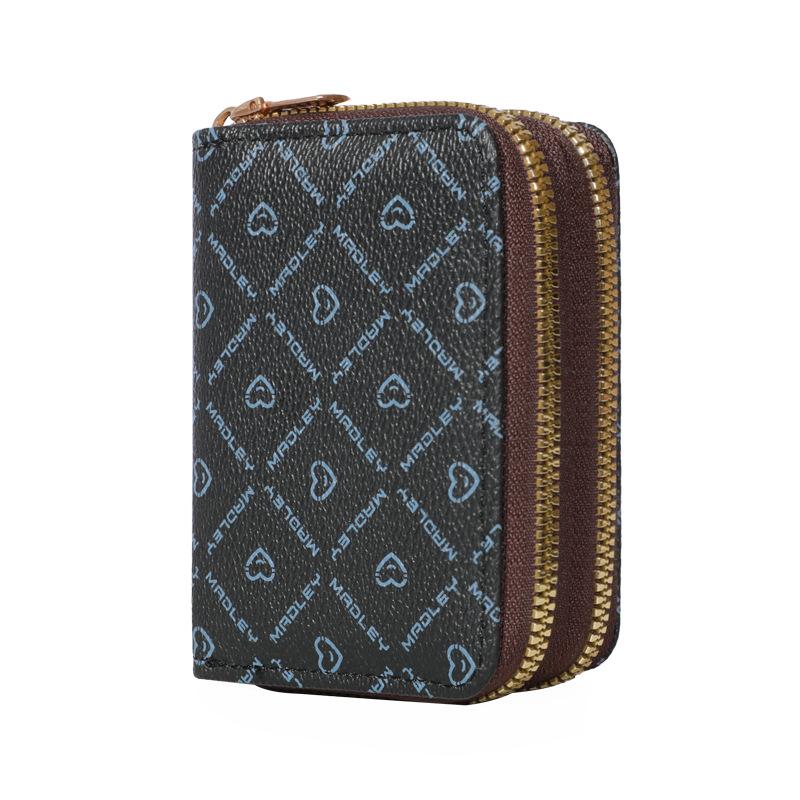 Women's Short Wallet Large Capacity Multiple Card Slots Coin Purse Card Holder With ID Window Zipper Card Cases Holder Student Handbag