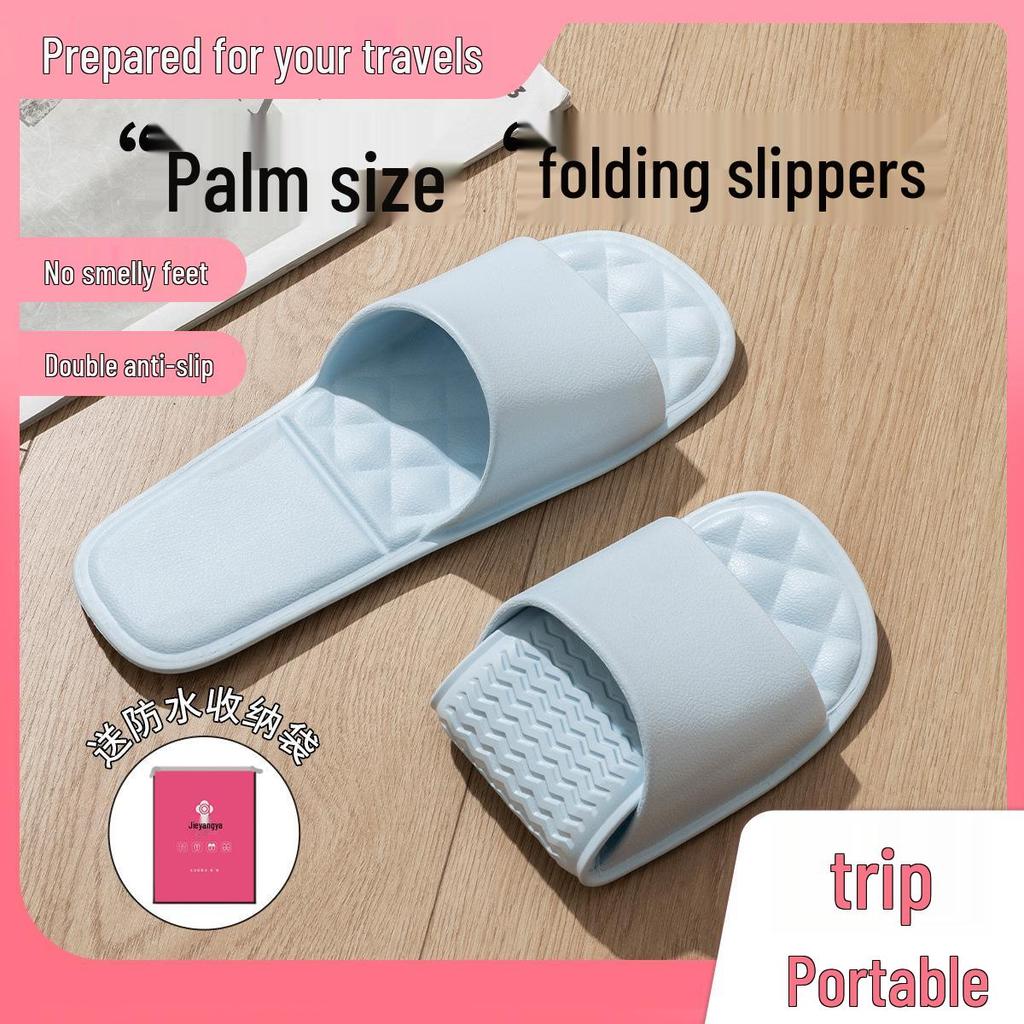 Jieliya Foldable Non-Slip Travel Slippers for Men & Women