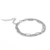 Paper Clip Chain Link Double Layers Bracelets For Women Men Gold Stainless Steel Bracelet Jewelry Friends Couple