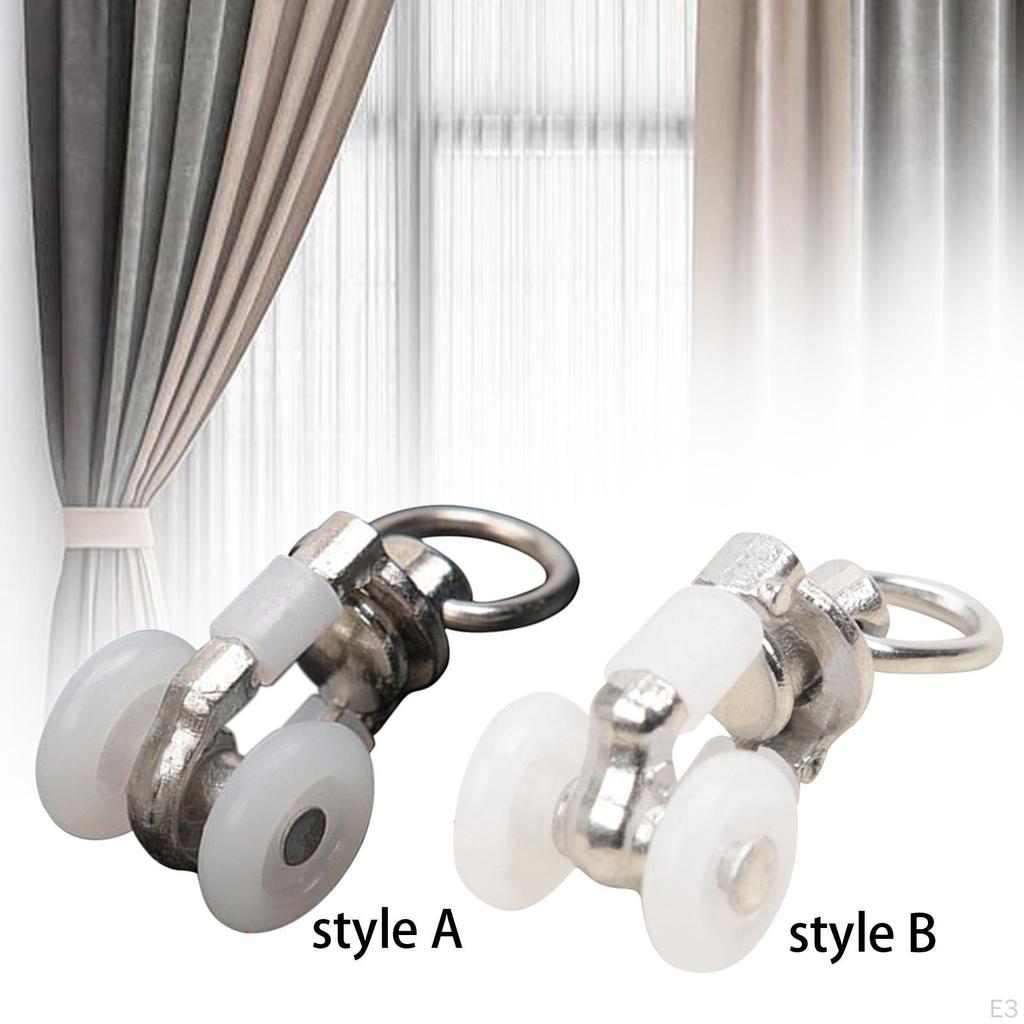 10 Pieces Curtain Track Gliders Rail Pulley Drapery Wheels Sliding Glider for