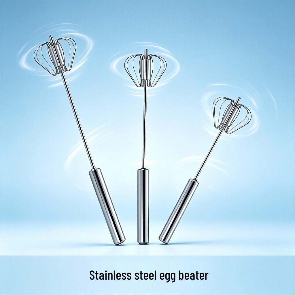 Best-Selling Stainless Steel Semi-Automatic Egg Beater - Effortless Whipping, Essential for Baking.