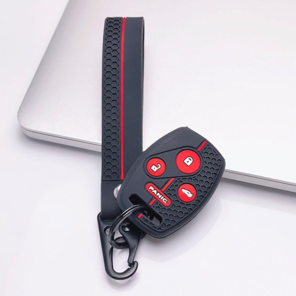 Silicone Car Key Cover Keychain for Honda Civic Accord CR-V Fit Jazz HR-V Vezel City Civic Accord CR-V Fit Jazz HR-V Vezel City Hybrid