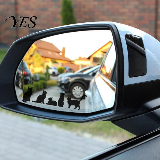 Personalized Car Decal Sticker, Waterproof PVC Self-adhesive Traceless Auto Decal, Five Cats Weatherproof Pattern Sticker for Fuel Tank Caps