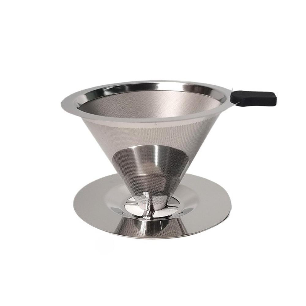 

Coffee Dripper Reusable Coffee Tea Cup Drip Filter Mesh Holder Stainless Steel Pour Over Funnel Double Mesh Design Coffee Tool